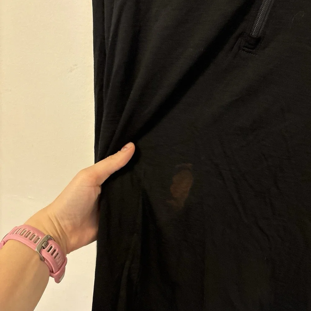 Smartwool Men's 100% Merino Wool Sport 150 1/4 Zip XXL Base Layer Black -‎ Desc